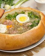 Польский суп журек в хлебе