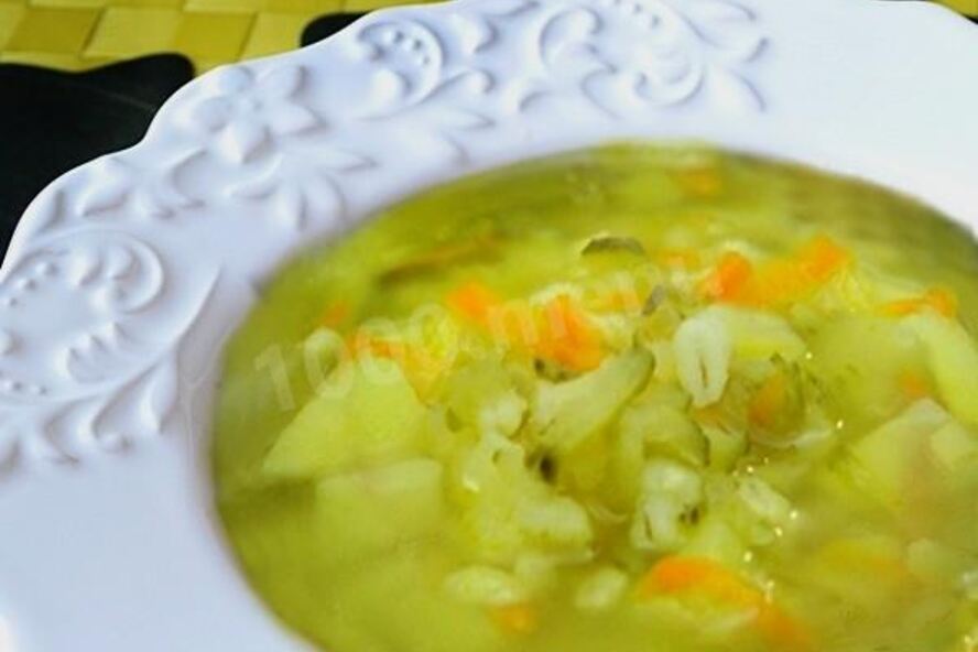 Рецепт постного рассольника с перловкой