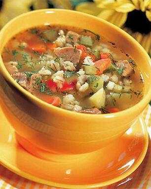 Рассольник с говядиной в мультиварке