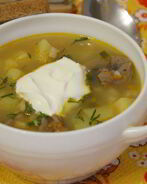 Рассольник с говяжьими почками