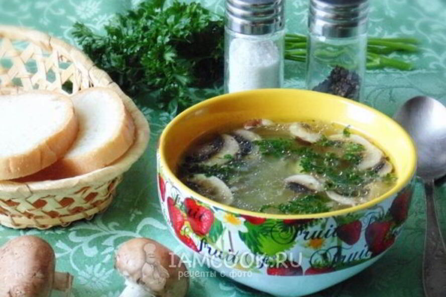 Рецепт рассольника с грибами