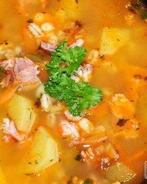 Рассольник с копченостями