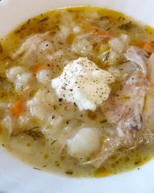 Рассольник с перловкой