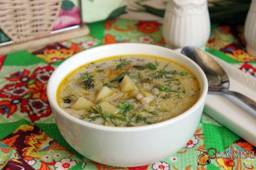 Рецепт рассольника с сушеными грибами