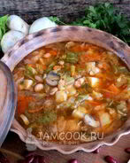 Постные щи с фасолью