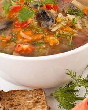 Русские щи с грибами