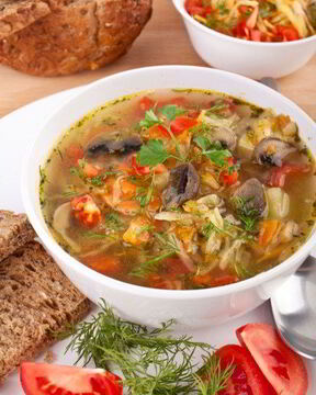 Щи с грибами по-монастырски