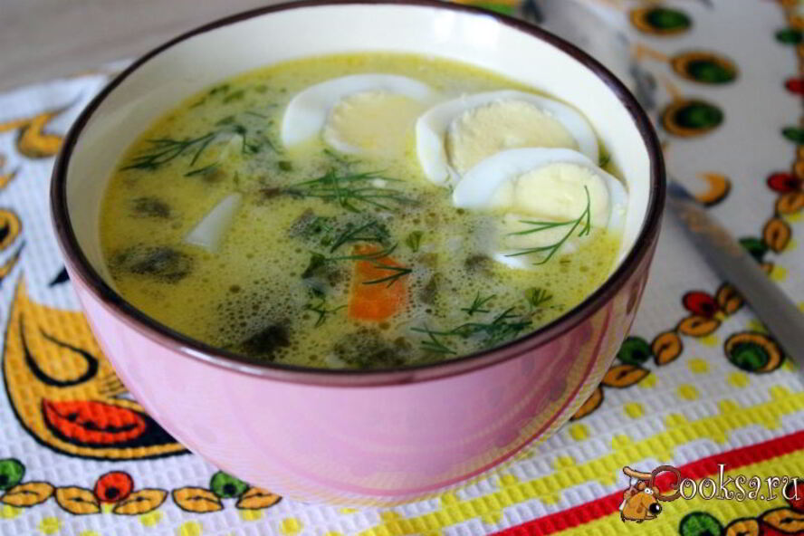 Рецепт зеленых летних щей со сметаной