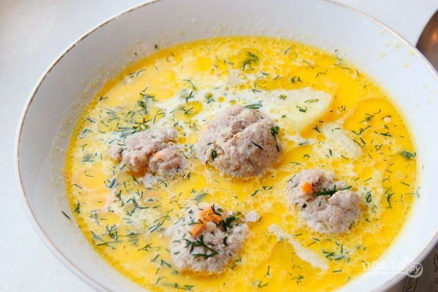 Рецепт сливочного супа с фрикадельками