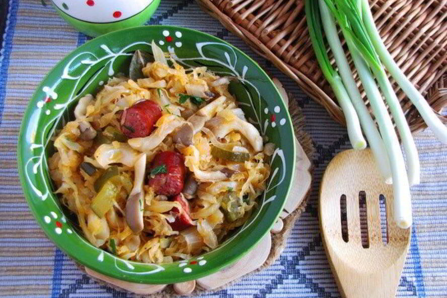 Рецепт капустной солянки с вешенками