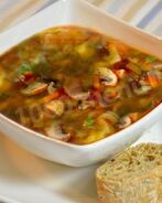 Постная солянка грибная с сушеными грибами