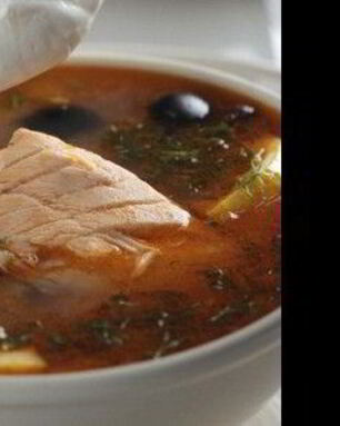 Рыбная солянка с кальмарами