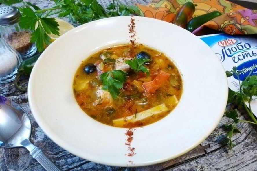 Рецепт сборной рыбной солянки