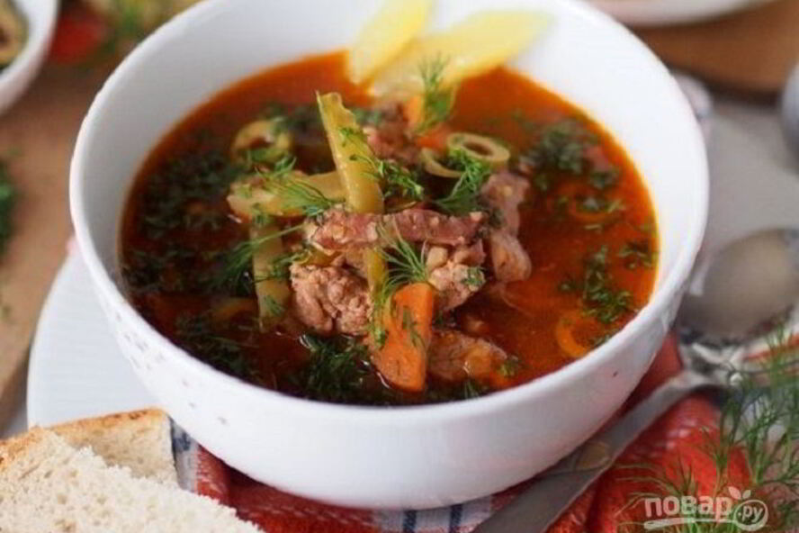 Рецепт солянки на бульоне из говядины