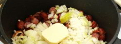 солянка с копченой колбасой. Шаг 2