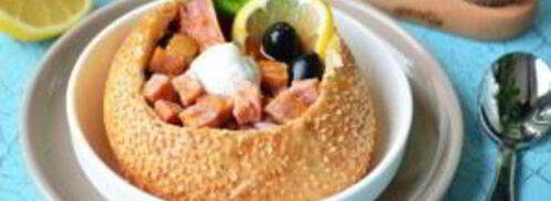 солянка с копченостями в хлебе. Шаг 9