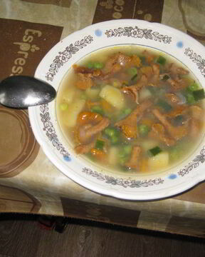 Суп грибной с лисичками