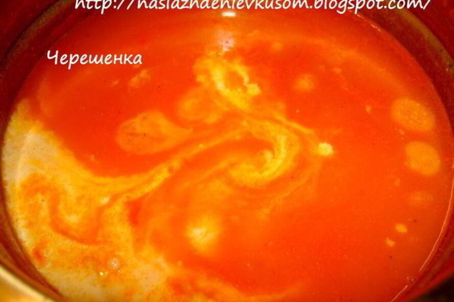 Рецепт томатного супа-пюре с макарошками