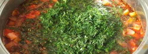 суп с кабачком и свекольной ботвой. Шаг 8