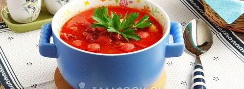 суп с охотничьими колбасками и фасолью. Шаг 20