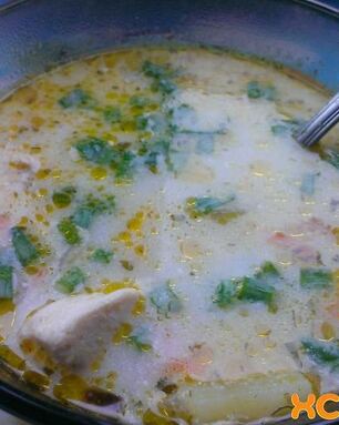 Суп с плавленым сыром