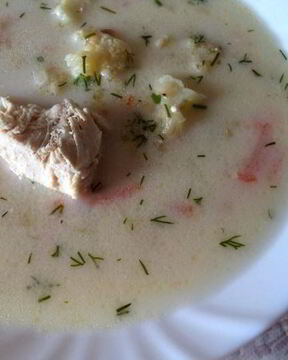 Куриный сырный суп с плавленым сыром