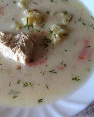 Куриный сырный суп с плавленым сыром