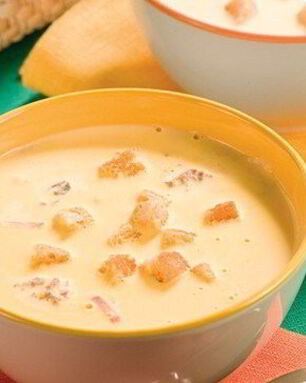 Сырный крем-суп с морепродуктами