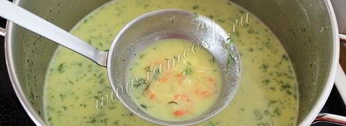 сырный суп пюре с креветками. Шаг 6