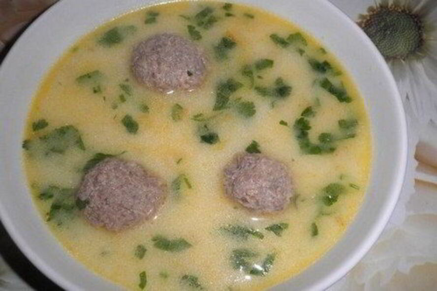 Рецепт сырного супа с фрикадельками из говяжьего фарша