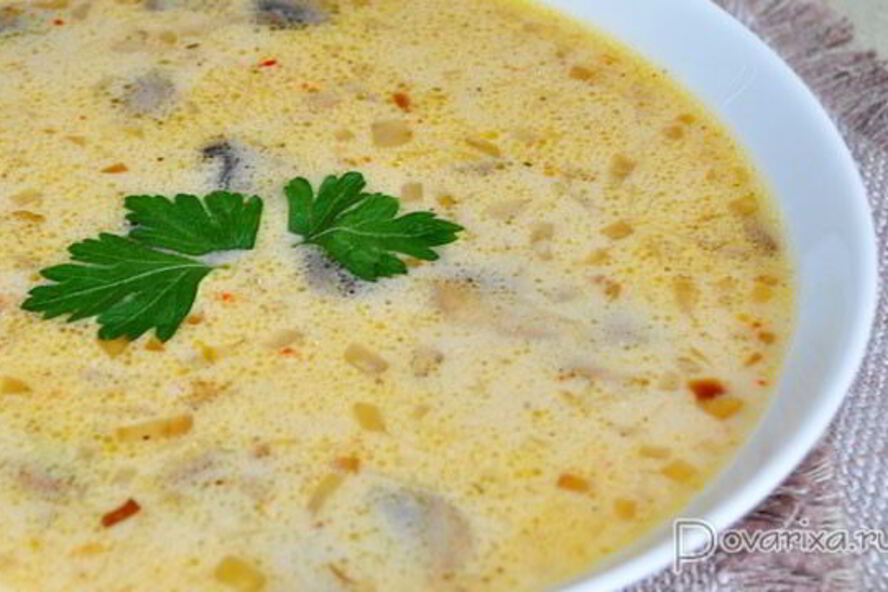 Рецепт сырного супа с грибами