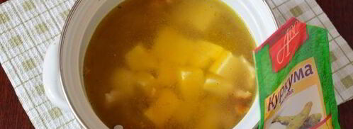 сырный суп с копченой курицей. Шаг 9