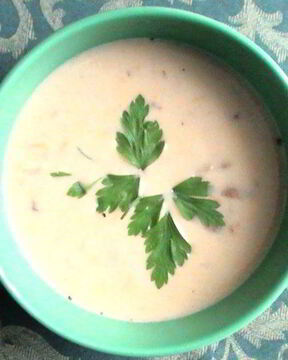 Сырный суп с лесными грибами