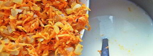 сырный суп с лососем и рисом. Шаг 5