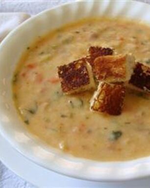 Сырный суп с лососем