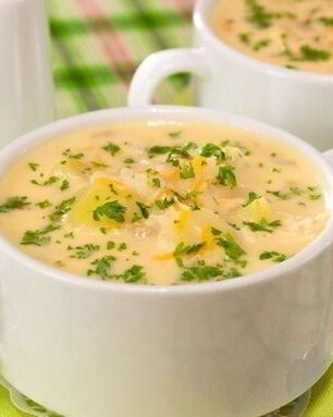 Сырный суп с рисом