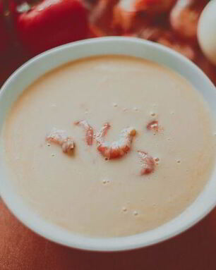 Сырный супчик с креветками