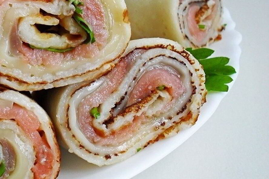 Рецепт блинчиков с форелью