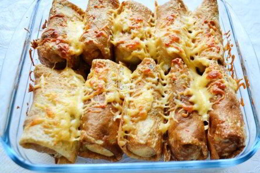 Рецепт блинов по-итальянски с грибами и сыром