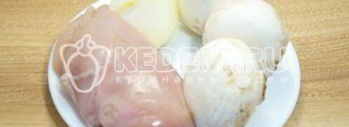 блины с курицей и грибами. Шаг 5