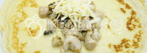 блины с курицей и грибами. Шаг 9