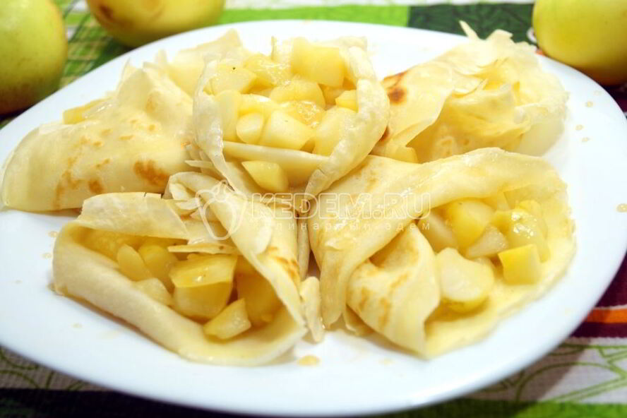 Рецепт блинов с яблоками
