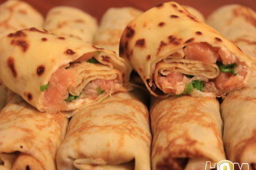 Рецепт фаршированных блинчиков с семгой и плавленным сыром