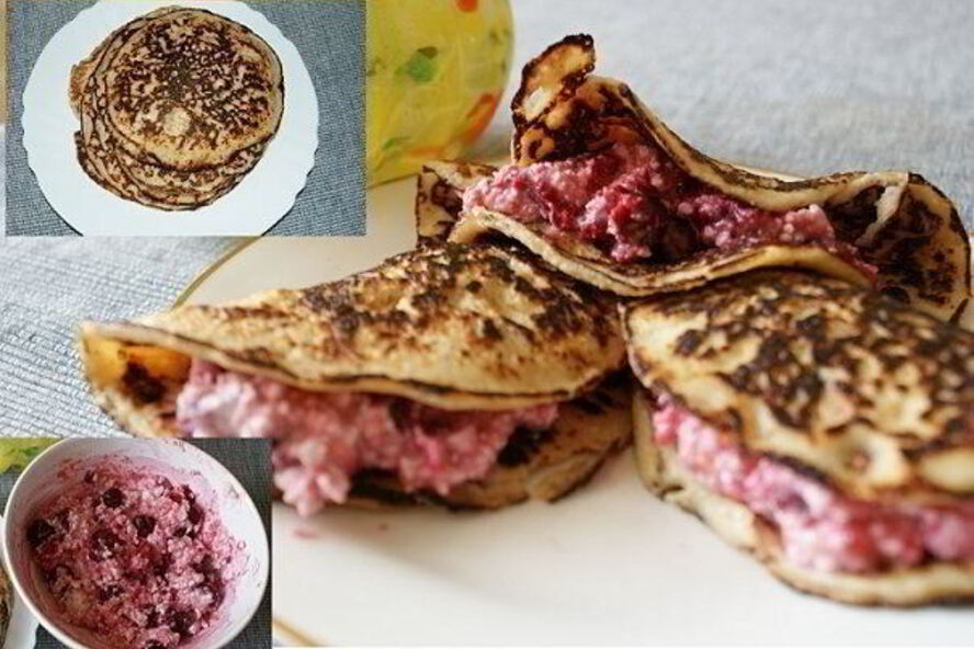 Рецепт овсяных блинчиков с ягодной начинкой