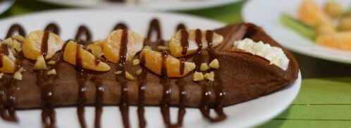 шоколадные блинчики с творожной начинкой. Шаг 7