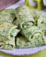 Шпинатные блины с печенью