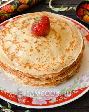Тонкие дрожжевые блины на молоке