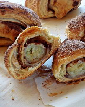 Булочки с бананом и шоколадом