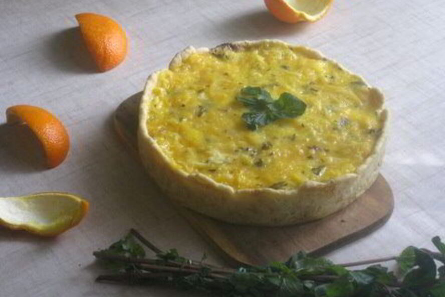 Рецепт апельсинова-мятного чизкейк