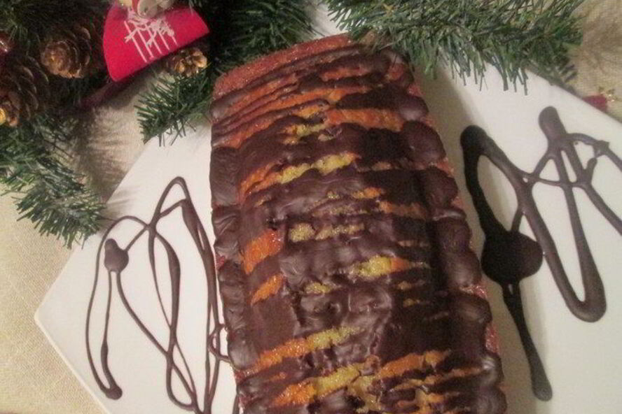 Рецепт апельсинова-карамельного кекс в шоколадной глазури